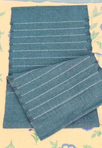 Indian Handmade100 % Organic Anti Skid Multi Colour Cotton Yoga Mat - Eco-Friendly Hand-Woven Rug - Non-Slip & Thick (24”x72”x5mm) for Hot yoga & Everyday Fitness at Home - Comfortable & Foldable Extra-Long Mat - color: Dark Green