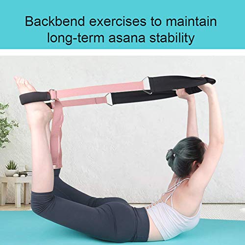 Yoga Stretching Strap, Improve Body Flexibility Stretch Strap Backbend Assist Trainer, Adjustable Leg Stretcher Home Gym Equipment for Pilates Splits Ballet Cheerleading Gymnastics Rehab - color: Pink