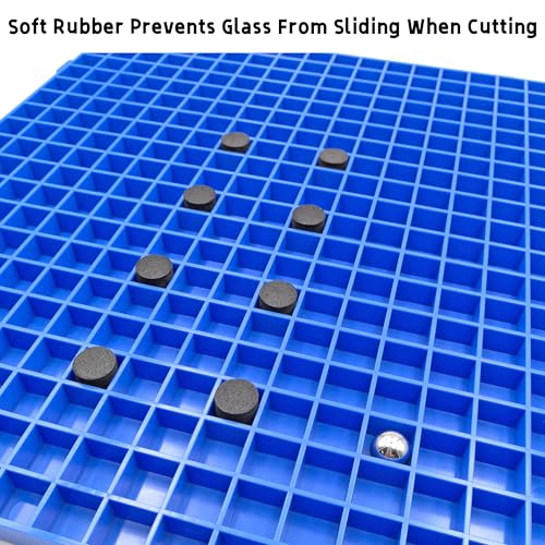 Stained Glass Cutting Mat, Solid Bottom Plastic Grid, Stained Glass Tools and Supplies, Blue, 4 Pack - size: 12" x 12" - 4 Pack