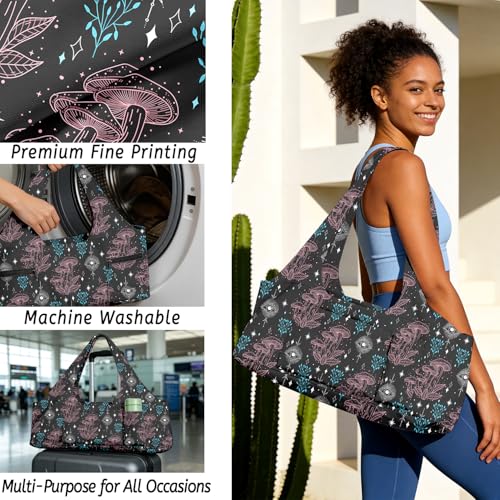 Yoga Mat Bag for Women Men Large Yoga Bag Travel - color: Mushroom