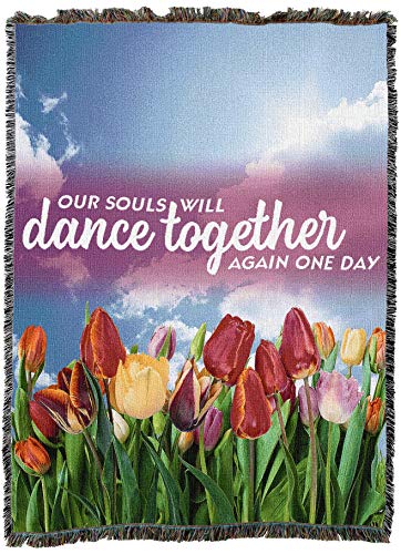 Pure Country Weavers Our Souls Will Dance Together Again Blanket - Sympathy Bereavement Gift Tapestry Throw Woven from Cotton - Made in the USA (72x54) - color: Dance Together, size: 72" x 54"