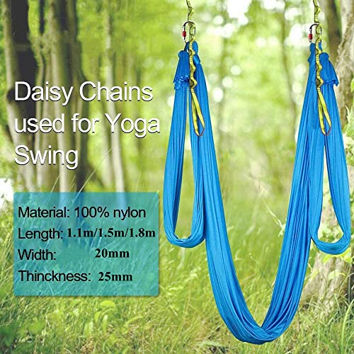 NRC&XRC Aerial Yoga Hammock Daisy Chain, 22kN Adjustable Strap With Loops, Climbing Strap Nylon Sling, No Stretch (150mm) - color: black