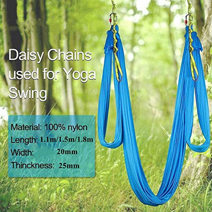 NRC&XRC Aerial Yoga Hammock Daisy Chain, 22kN Adjustable Strap With Loops, Climbing Strap Nylon Sling, No Stretch (150mm) - color: black
