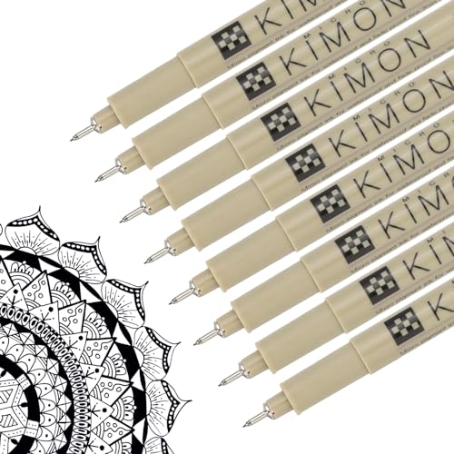 PATIKIL Micro Pen Fineliner Pens, 8Pcs 0.15mm Fine Point Drawing Pens Waterproof for Archival Artist Calligraphy Illustration Journaling Sketch, Black - size: 0.15mm