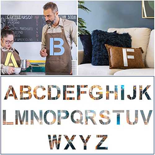 FEBSNOW 36 Pcs 12 Inches Large Alphabet Letter and Number Stencils | Reusable PET Plastic, Painting on Wood Wall Fabric Rock Chalkboard Glass, Creating Sign Craft Board, 36 Pcs 12x12 Inches - size: 12 inches