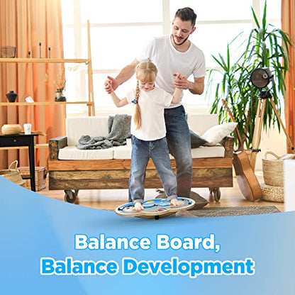 Wooden Balance Board Kids, Wobble Board For Balance, Balance Board Toddler Supporter, Balance Boards for Stability and Core Training