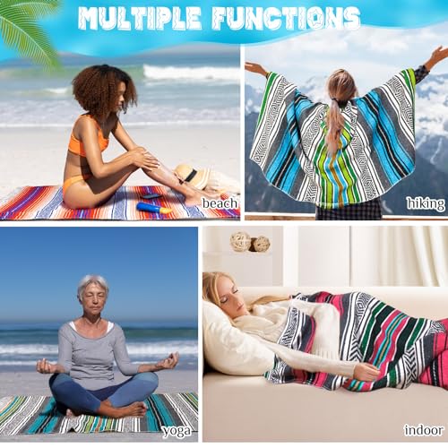 Oudain 3 Pack Mexican Blankets and Throw 45‘'x70‘', Classic Color - color: Classic Color