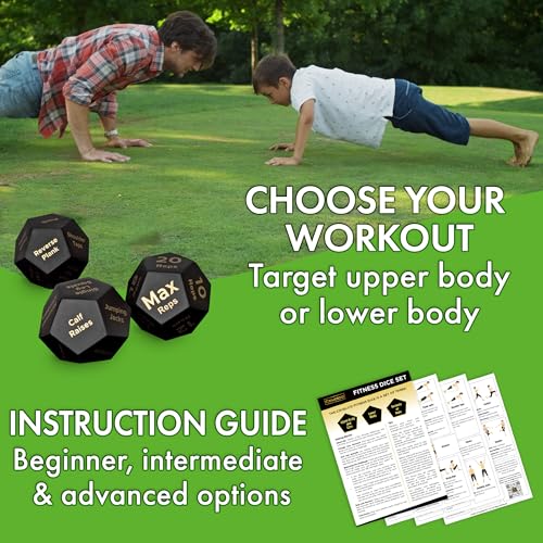 Exercise Dice & Workout Dice Set, 3 Pack 12-Sided, PE & Gym