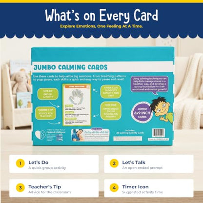 Open The Joy Jumbo Calming Cards, SEL Mindfulness Cards for Kids 3+