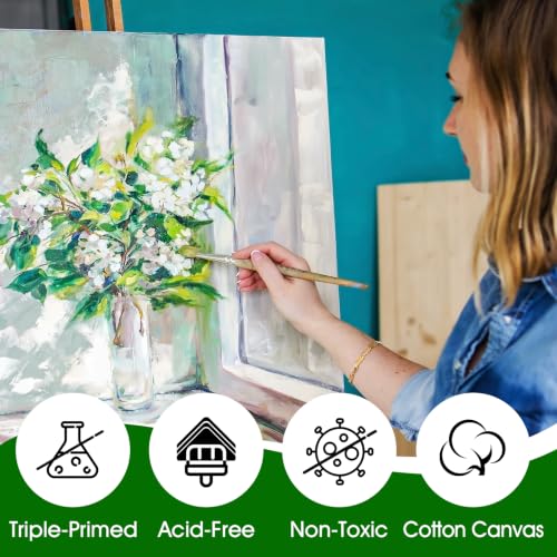 ESRICH Stretched Canvas for Painting 11x14 Inch, 3 Pack Blank Canvas -5/8 in Profile Primed White Canvases for Painting for Oil & Acrylic Paint. - size: 11x14in