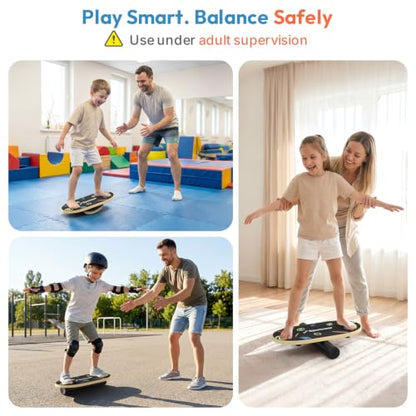 Sportneer Kids Balance Board, 4-Mode Adjustable Balance Trainer - color: Doodle Black