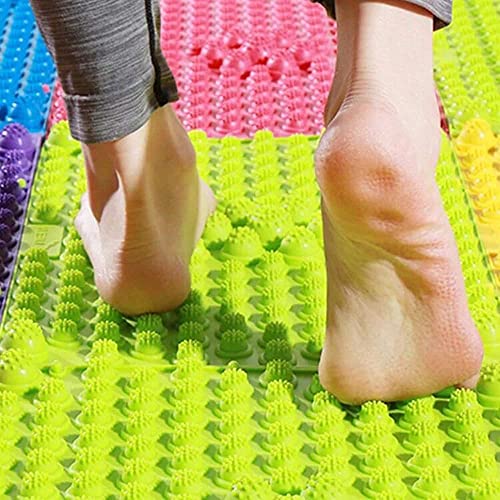 Foot Massage Mat Acupressure Mat Foot Walking Toe Plate Massage Pad Bathroom Mat Yoga Mat Anti-Slip Mat Outdoor Game 2 PCS (Green) - color: Orange