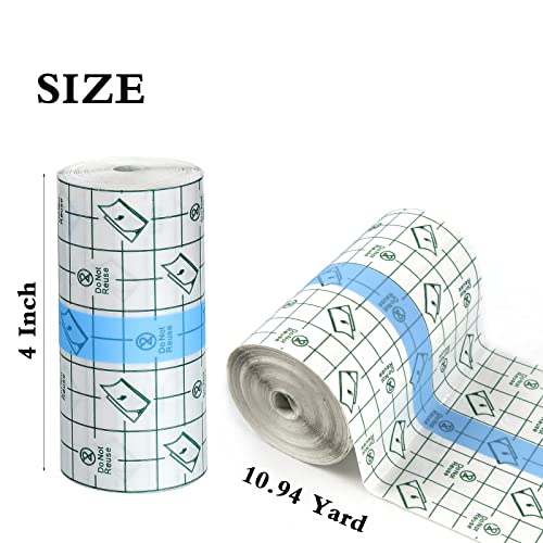 2 PCS 4 Inch x 10.94 Yard Waterproof Bandages Transparent Film Dressing, Second Skin Healing Protective, Clear Adhesive Bandages Shower Shield Dressing Tape for Tattoos Aftercare Swimming - size: 2 PCS (4 Inch x 10.94 Yard)