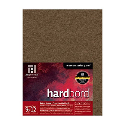 Ampersand Art Supply Hardboard Wood Painting Panel: Museum Series Hardbord, 9" x 12", 2 Inch Cradled Profile - color: 2 Inch Cradled Profile, size: 9" x 12"