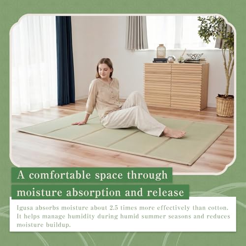 BJDesign Japanese Tatami Mat, Foldable Igusa Rush Grass Floor Mat Queen XL - size: Queen XL
