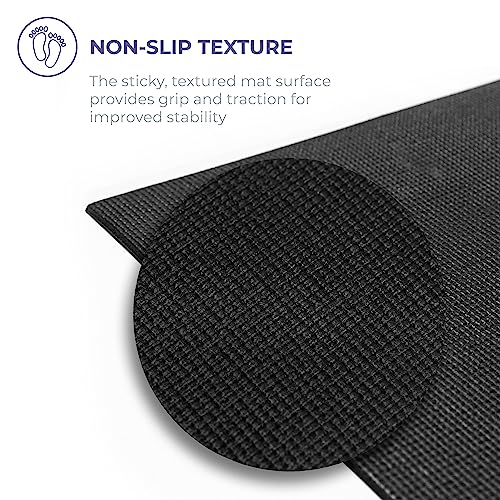 Voyage 5mm Studio Yoga Mats, 10 Pack, 72x24in | Extra Long, Anti-Tear Exercise Mats for Workout, Stretching, Fitness - Non Slip Gym Mats for Home, Schools and Studios - color: Black