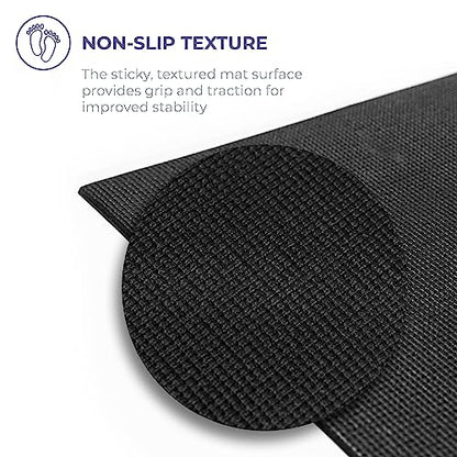 Voyage 5mm Studio Yoga Mats, 10 Pack, 72x24in | Extra Long, Anti-Tear Exercise Mats for Workout, Stretching, Fitness - Non Slip Gym Mats for Home, Schools and Studios - color: Black