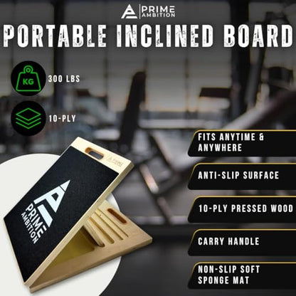 Physical Therapy Slant Board – Collapsible Stretching Wedge for Calf, Achilles, Ankle & Knee Rehab – Portable 5-Angle Incline Board for Recovery & Flexibility Training