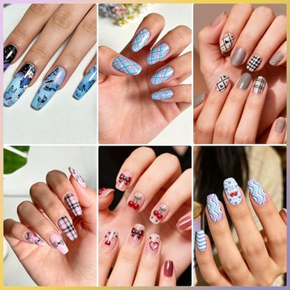 Biutee 12PCS Nail Stamping Plate Set 8PCS Stamping Nail Gel Polish | Nail Art Stamp Plates with Nail Stamper and Scraper, Butterfly Leaves Bow Design Nail Stamping Kit with Storage Bag - color: 24 Piece Set