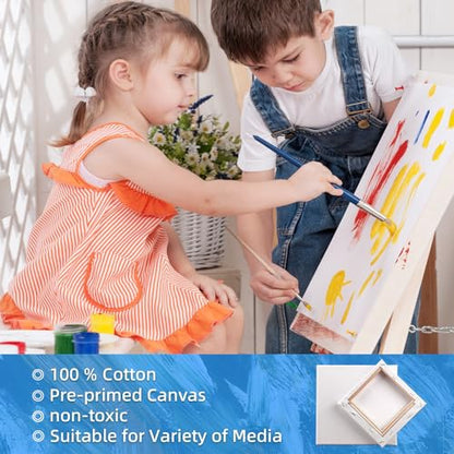 11 Pack 9x12 Stretched Canvases | 100% Cotton Black Painting Canvas, Art Canvases for Oil, Acrylic Paint & Other Painting Media - size: 9x12 (11Pack)