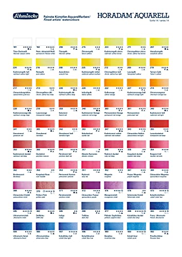 Schmincke Horadam Aquarell Premium 47 x 1/1 pans, 74348097 | incl. porcelain palette, 2 brushes, ONetz - style: 48 x 1/1 pans, Premium Set