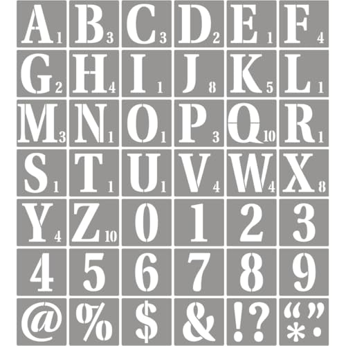 4 Inch Letter Stencils for Painting - 42 Pack Scrabble Alphabet Letters Numbers Templates with Signs for Painting, Reusable Scrabble Tiles Stencils for Chalkboard Wood Crafts & Wall Decor - size: 4 Inch