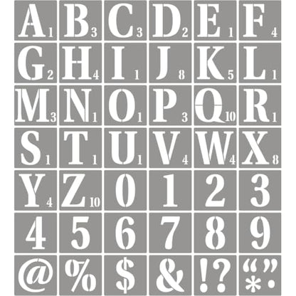 4 Inch Letter Stencils for Painting - 42 Pack Scrabble Alphabet Letters Numbers Templates with Signs for Painting, Reusable Scrabble Tiles Stencils for Chalkboard Wood Crafts & Wall Decor - size: 4 Inch