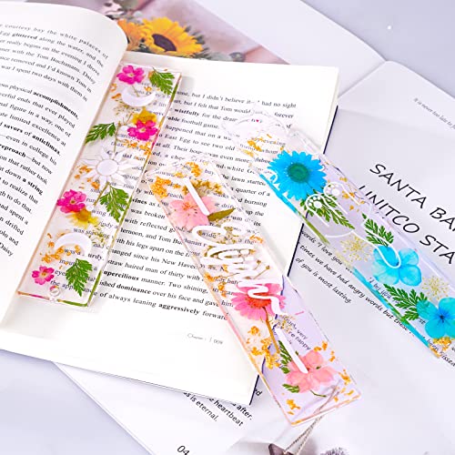 LET'S RESIN Bookmark Resin Molds Silicone 1.5'' Wide, Blank and Cat Moon Pattern Silicone Bookmarks Molds Kit with 20pcs Tassels, Rectangle Bookmark Molds for Epoxy Resin Casting Crafts - size: 2 style