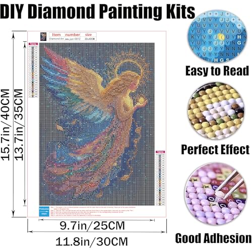 AWUJON Diamond Painting Kits for Adults, Starry Angel 5D Diamond Art Kits Full Drill Diamond Dots DIY Paintings with Diamonds Gem Art and Crafts Home Wall Decor 12x16inch - color: Starry Angel