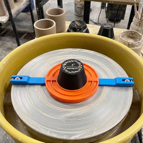 Pottery Centering Trimming Tool Set with Potter Bat System and 3 Pack Pottery Rim Cone, Ceramic Fixing Rim Shaper Tool
