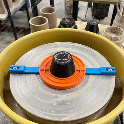 Pottery Centering Trimming Tool Set with Potter Bat System and 3 Pack Pottery Rim Cone, Ceramic Fixing Rim Shaper Tool