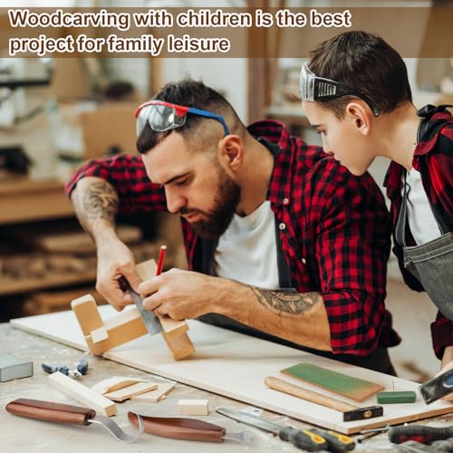 Wood Carving Knife With Leather Strop and Polishing Compound, Wood Whittling Tools for Beginners, Adults and Kids (Hook Carving Knife) - style: Hook Carving Knife