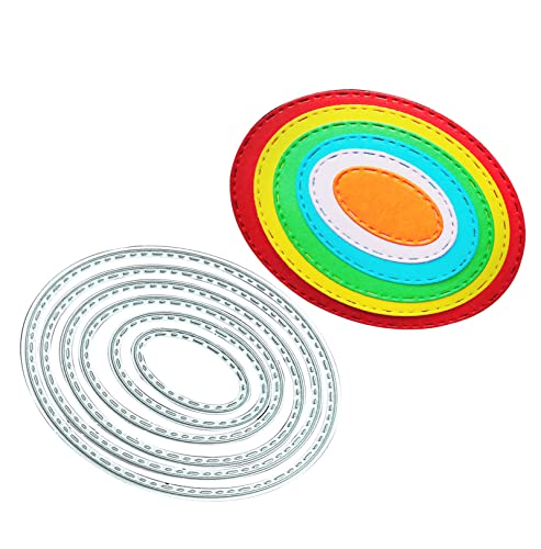 Metal Die Cutting Dies for DIY Scrapbooking Photo Album Decorative Embossing Folder Stencil (6Pcs Oval) - style: Oval