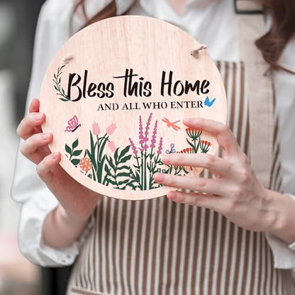 Keluna Welcome Home Stencils for Painting - 28 Pcs Reusable Welcome Letter Stencils for Crafts, Half Round Texture Template, Flower Paint Stencil for Painting on Wood Sign Wall Decor - style: half round stencil