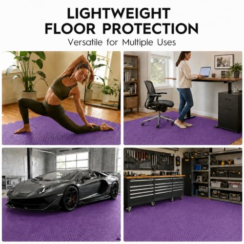 18 Pcs EVA Foam Floor Tiles, Puzzle Exercise Mat Set for Gym - color: Purple