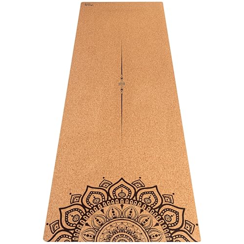 Luxury Cork Yoga Mat - Non Slip, Extra Thick Grip. Thicker, Longer, and Wider for More Comfort and Support. Tough Enough For Hot Yoga. Natural, Non Toxic, and Eco Friendly. Optional Alignment Lines. - color: Rooted, size: Extra Thick 80" x 26" x 0.26"