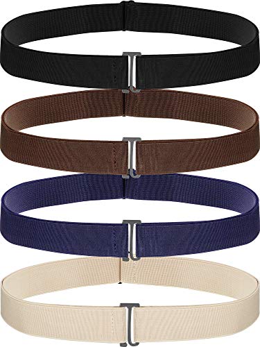 SATINIOR Invisible Stretch Belt Flat - color: Black, Dark Blue, Khaki, Brown