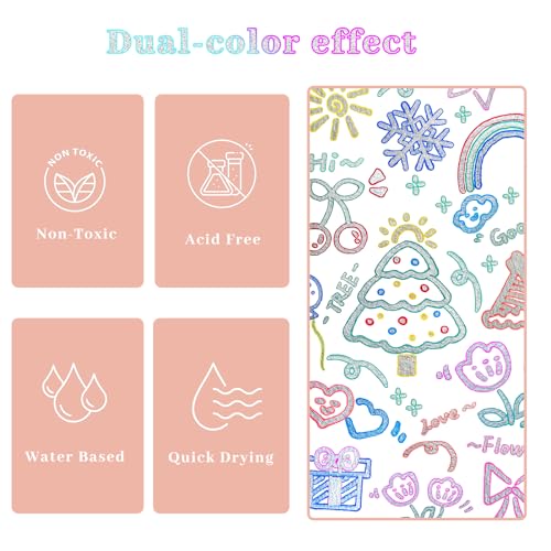 Artecho 12 Colors Self-Outline Metallic Markers | Professional Double Line, Shimmer Pens, Calligraphy, Illustration & Artist-Grade DIY Crafts