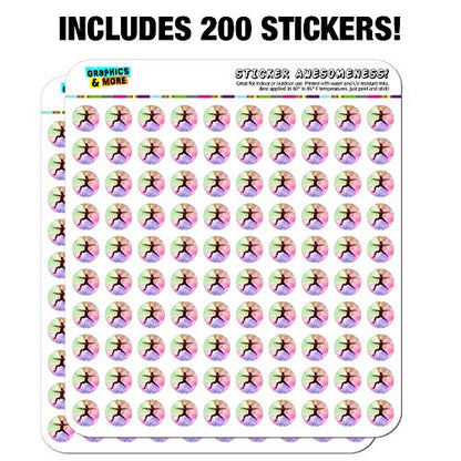 Warrior II 2 Yoga Pose Planner Calendar Scrapbooking Crafting Stickers - color: Opaque, size: 200 0.5" Stickers