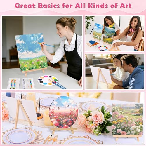 Canvas Painting Kit, 108Pcs Sip and Paint Kit for Adults Couples Date Night | 8x10 Inch Canvas with Easel Stands, Small Paint Brushes, Acrylic Paints Set Paint Party Supplies, Valentines Day Painting Kit