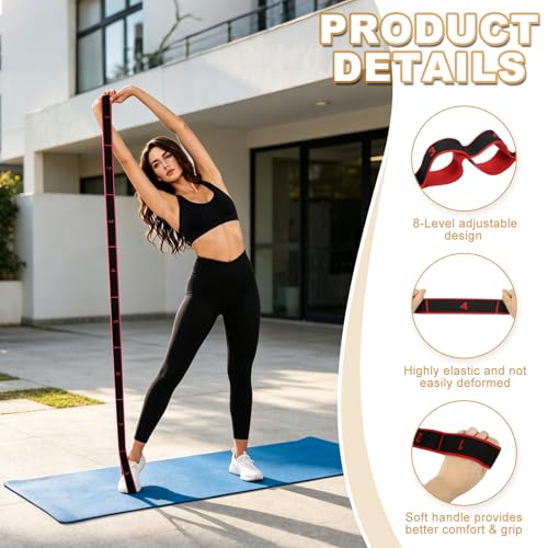 Fitness Resistance Bands, Section Number Stretch Resistance Band | Elastic Stretch Strap with Handles - color: Red