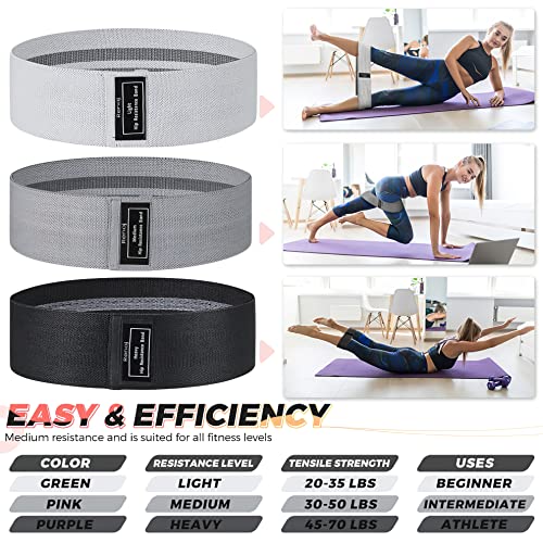 Bundle Set of 8 Resistance Bands, 5 Fabric Exercise Bands and 5 Pilates Flexbands
