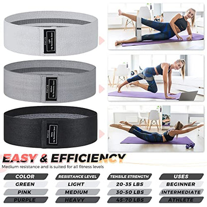 Bundle Set of 8 Resistance Bands, 5 Fabric Exercise Bands and 5 Pilates Flexbands