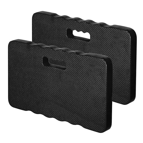 Gardenised Extra Thick Foam Kneeling Pad for Gardening and Exercise Soft Comfortable Knee Cushion Mat for Floor Work Yard Tasks and Home, Set of 2 Large Black - color: Black