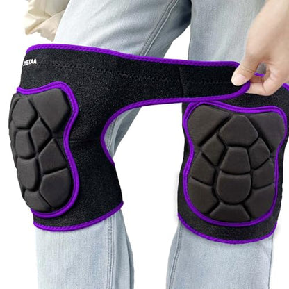 Gardening Knee Pads for Women, Thick Cushion with Straps, Purple XL, 1 Pair - color: Bear Purple, size: X-Large