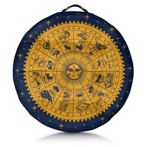 Meditation Cushion, Floor Pillows for Sitting, Meditation Pillow for Tatami Living Room, Yoga Sitting, Floor Pillow in Home & Outdoor, Memory Foam Added, 22x22 Inch - color: Astrology, size: Round