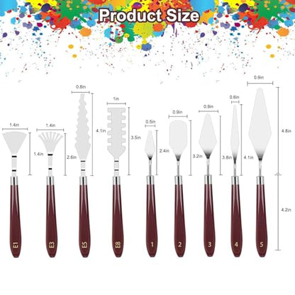 EEEKit Palette Knife Set: 15PCS - Painting Tools for Oil Canvas/Watercolor/Acrylic