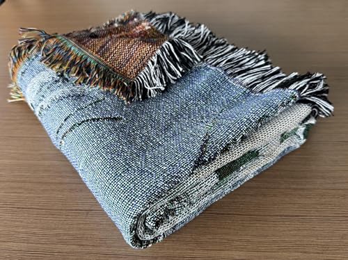 Lodge Wolf Woven Tapestry Throw Blanket 50 X 60 Inches | Wall Hanging Art, Handicrafts Jacquard, Multipurpose Soft Travel Mat, Outdoor with Fringe Tassels - color: Wolves