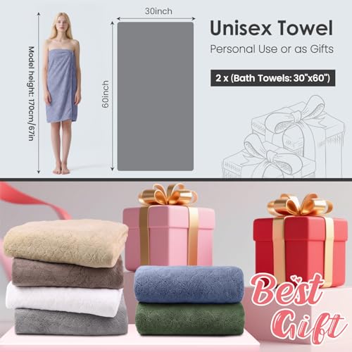 JML Microfiber Bath Towels with Hanging Loop, 2 Pack, 27x55 in, Blue - color: Blue, size: 2 Pack (30 in x 60 in)