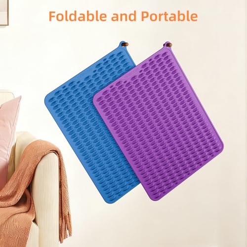 Acupressure Mat for Foot Massage, Silicone Foot Reflexology Mat - color: Purple